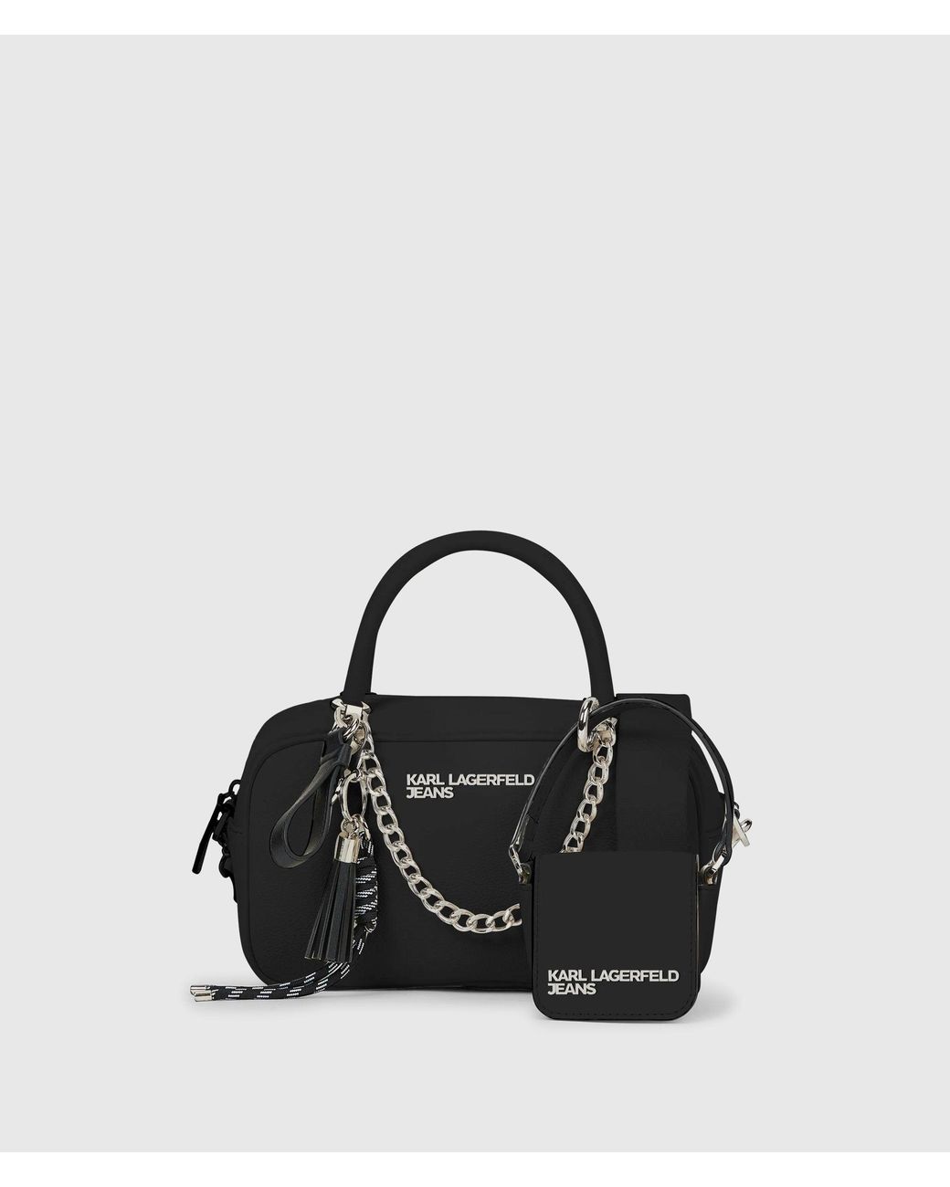 KL Jeans Black Charms Top-Handle Crossbody Bag