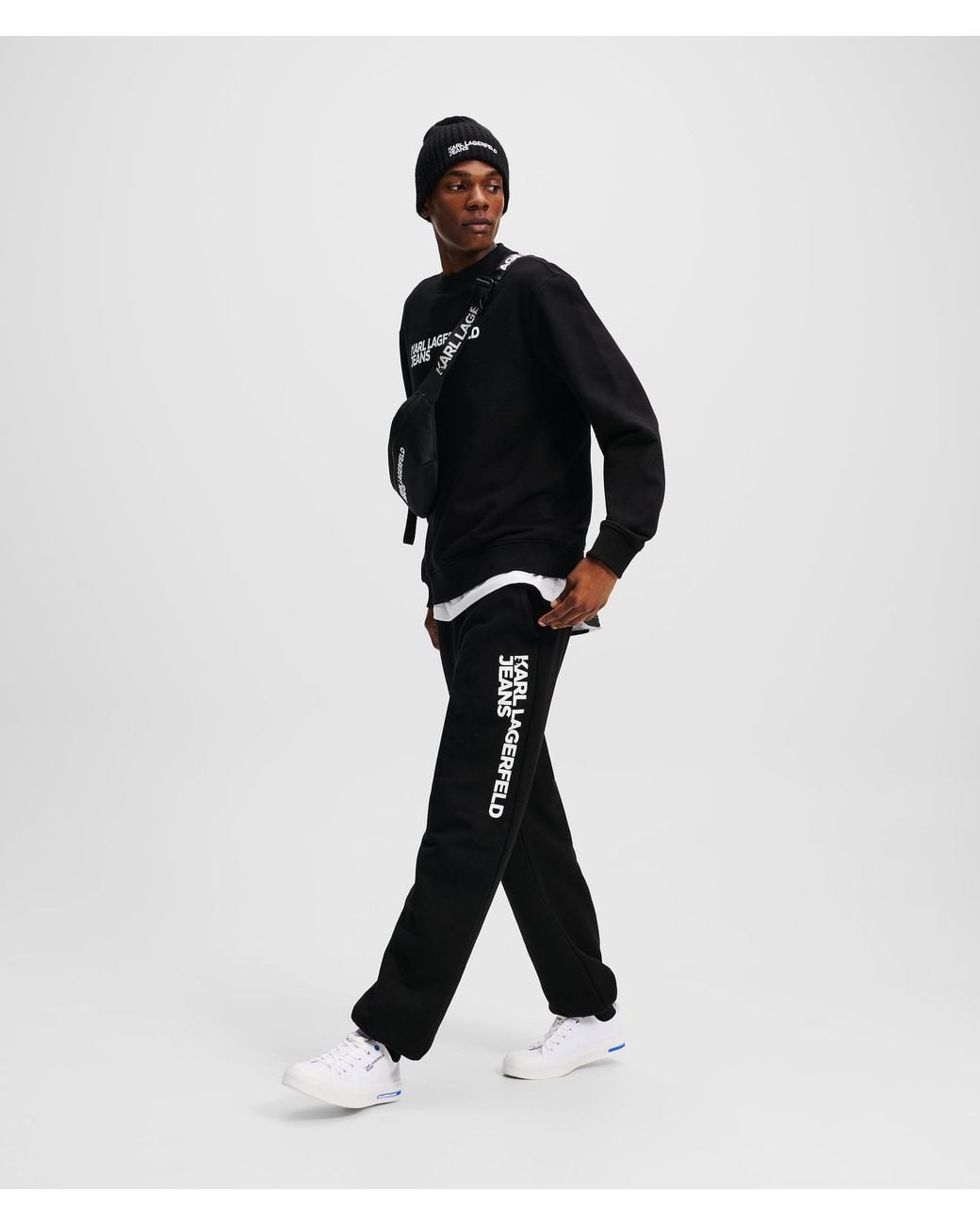 KL Jeans Black Regular-Fit Logo Sweatshirt for men