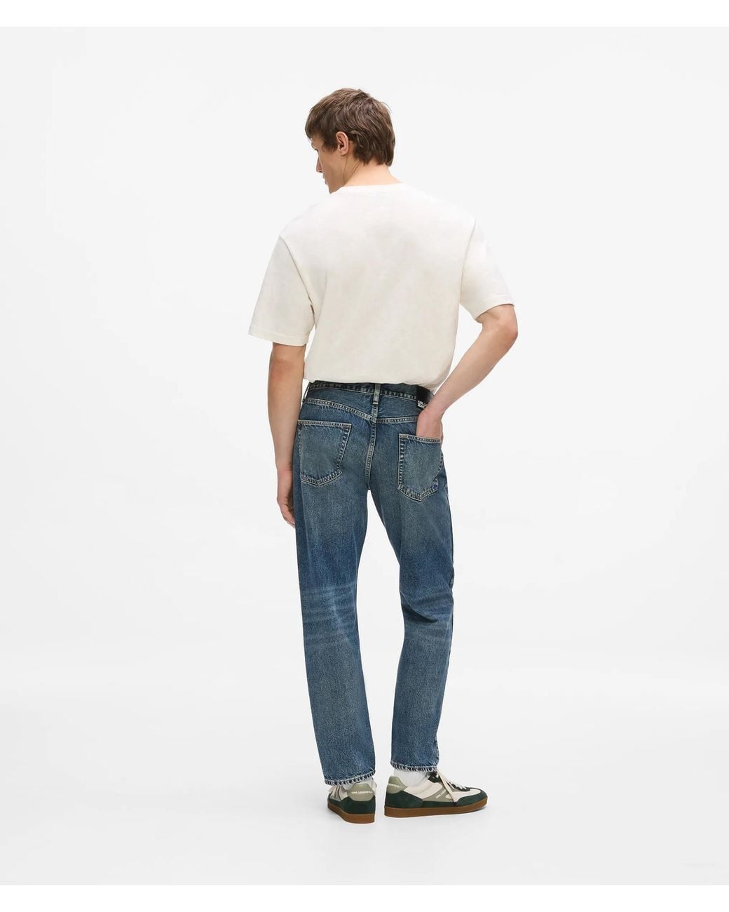 KL Jeans White Dark Tapered Jeans for men