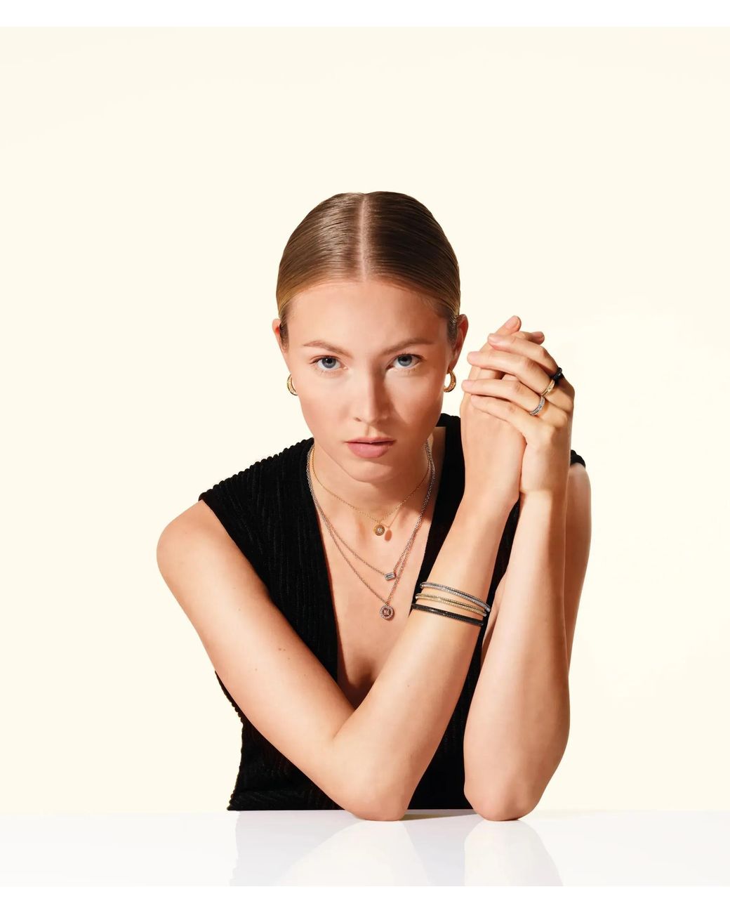Karl Lagerfeld White Crystal Ring
