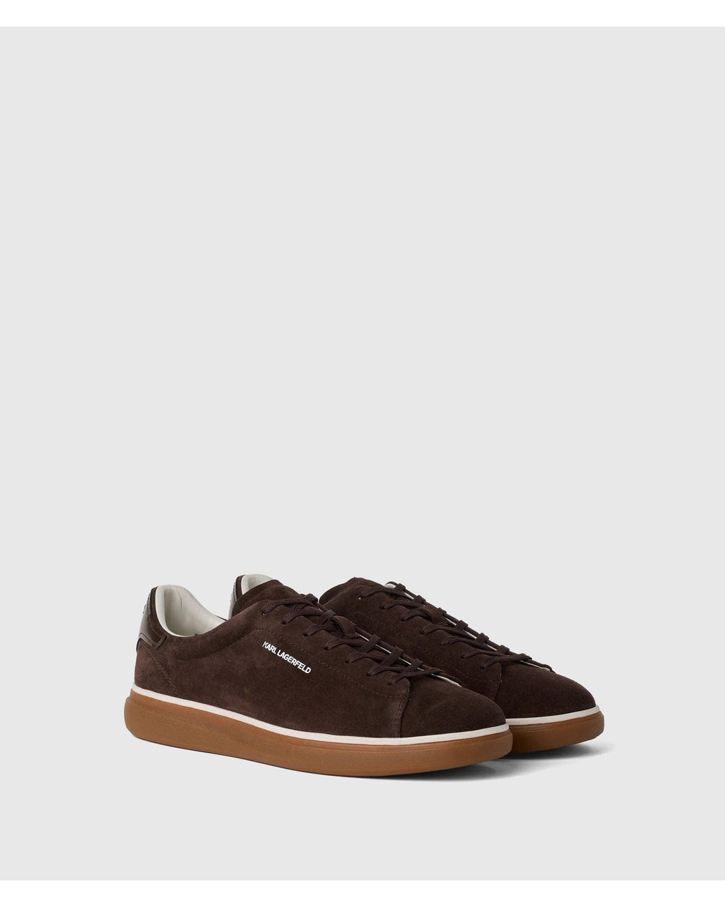 Karl Lagerfeld Brown Ikon Nft Kane Suede Sneakers for men
