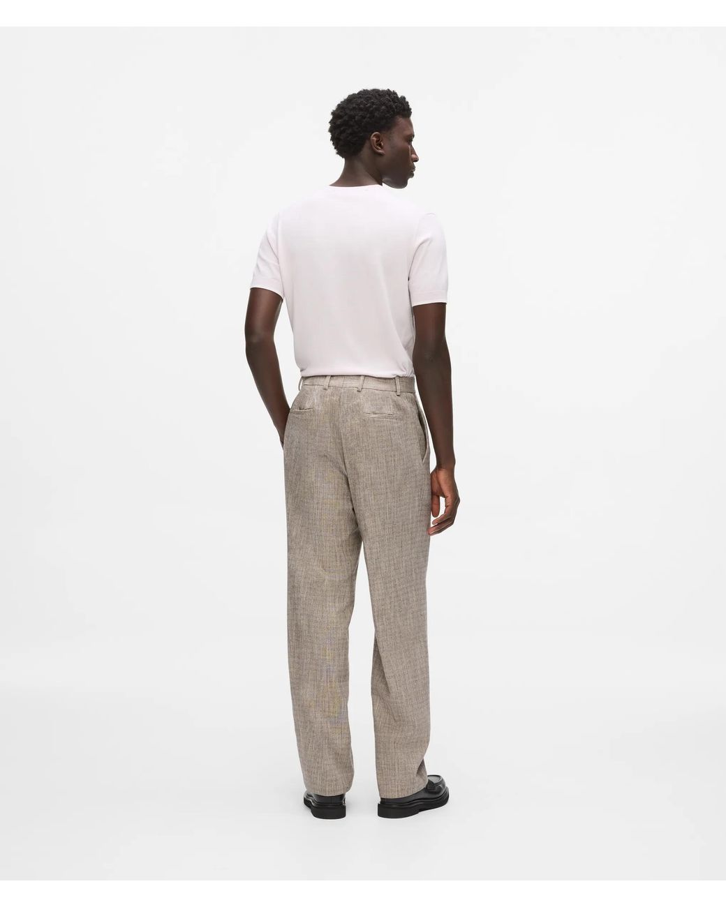 Karl Lagerfeld White Straight-Leg Tailored Pants for men