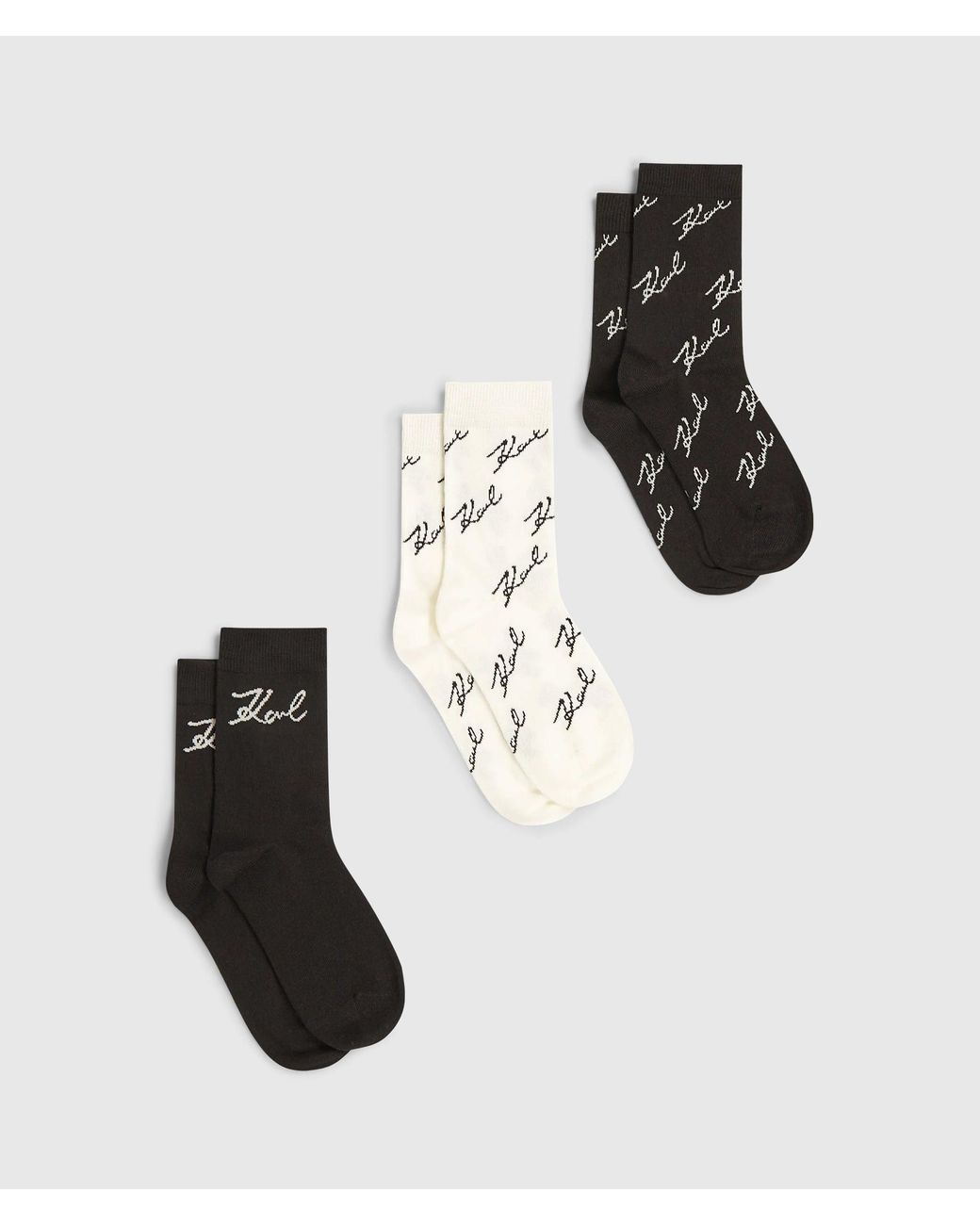 Karl Lagerfeld White Signature Print Socks