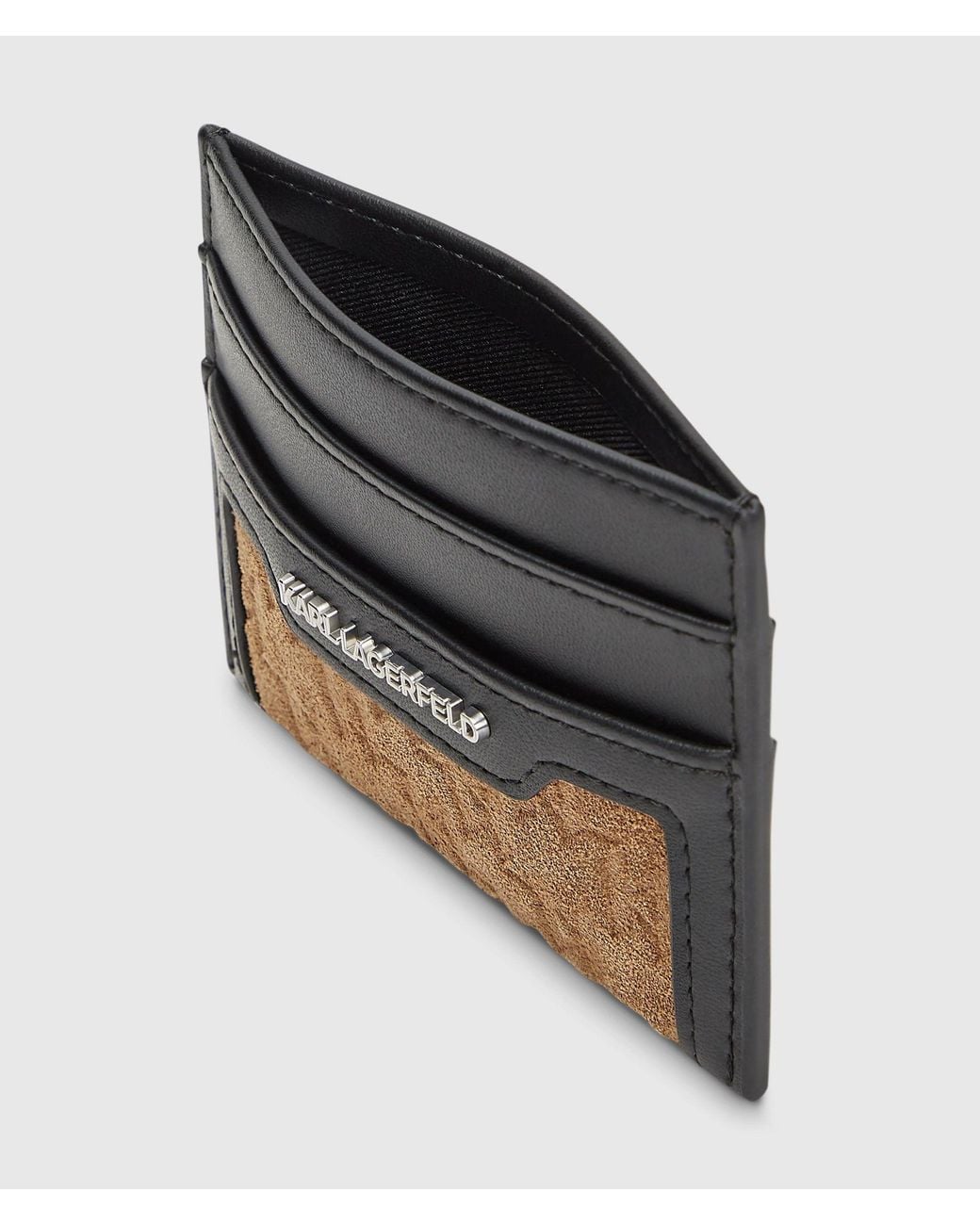 Karl Lagerfeld Black K/Monogram Suede Cardholder for men