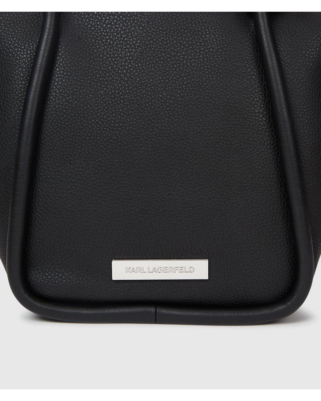 Karl Lagerfeld Black Ikon Pebble Small Tote Bag