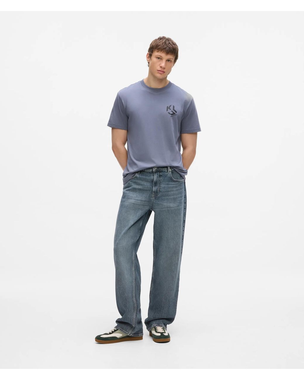 KL Jeans Blue Baggy Tinted Jeans for men