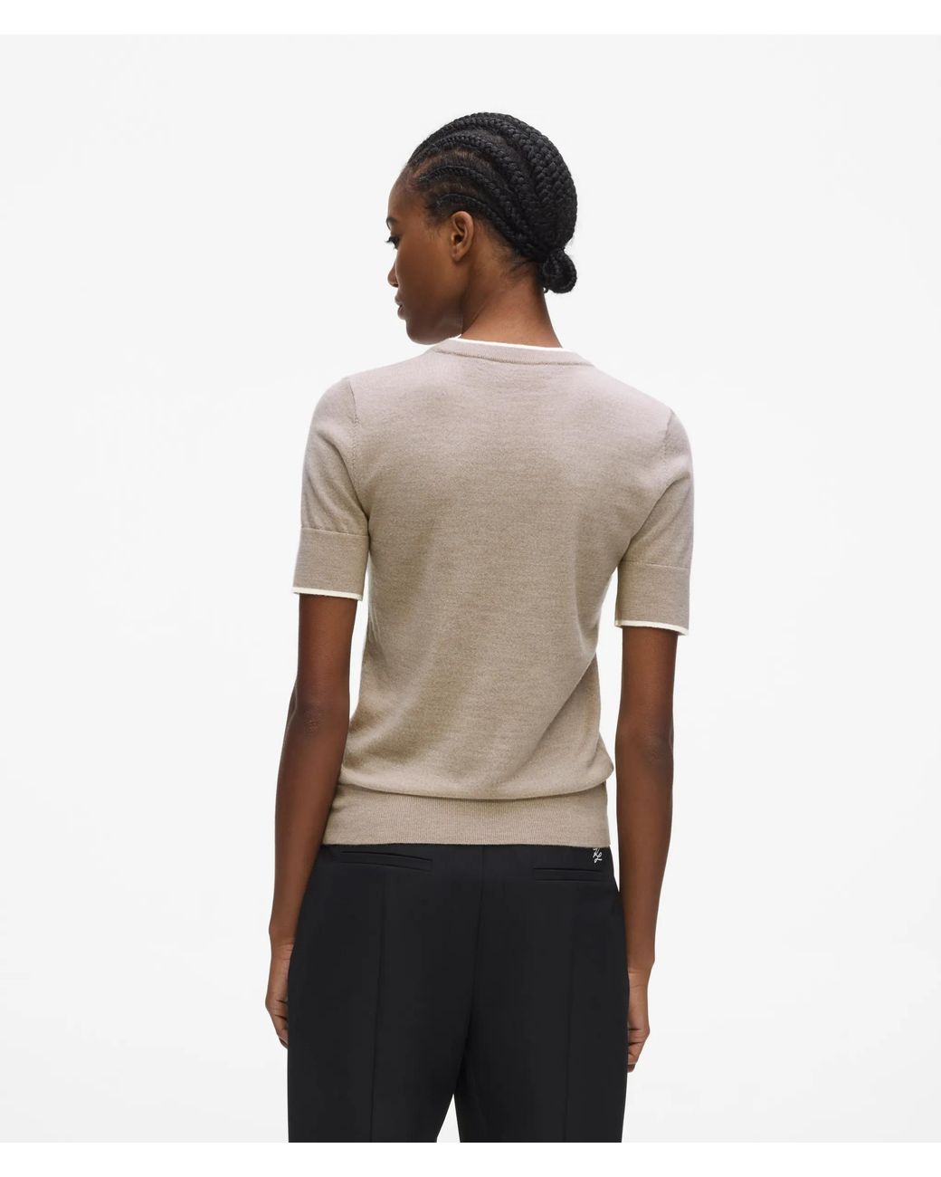 Karl Lagerfeld Natural Merino Wool T-Shirt