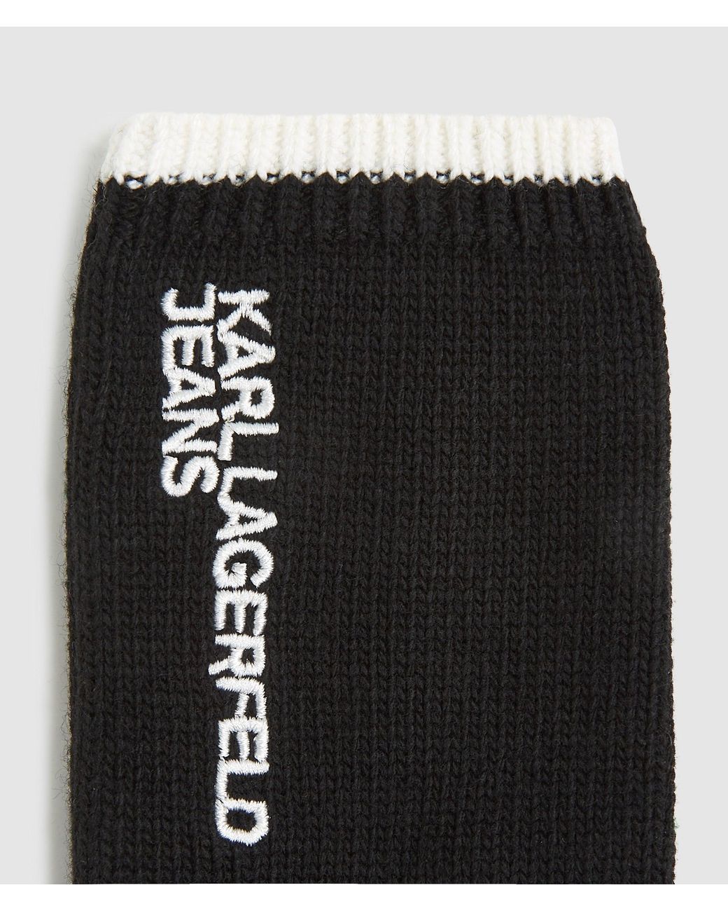KL Jeans Black Logo Knitted Gloves for men