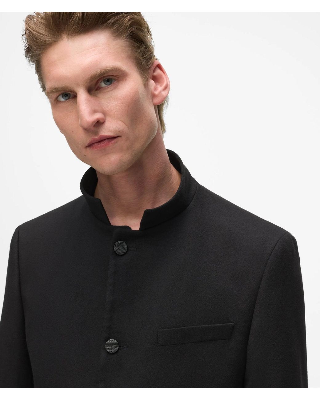 Karl Lagerfeld Black High-Stand Collar Jacket for men