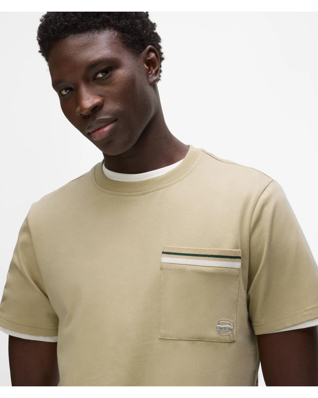 Karl Lagerfeld Natural Ikon Stripe Pocket T-Shirt for men