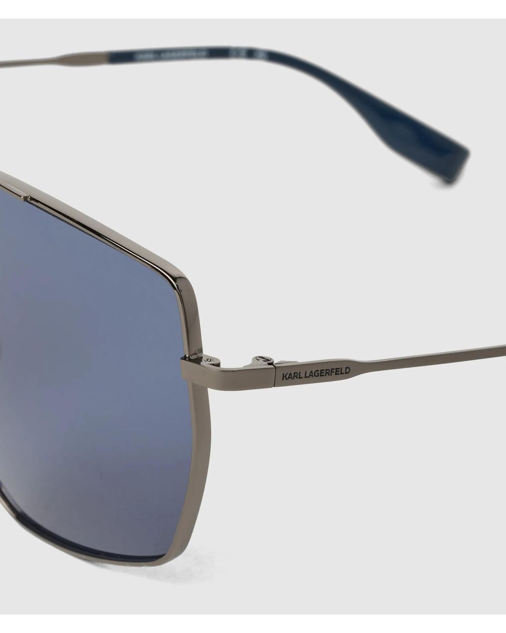 Karl Lagerfeld Blue Logo Rectangular Sunglasses for men