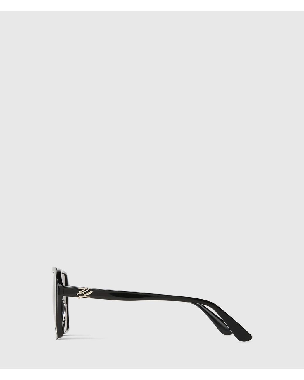 Karl Lagerfeld Black Autograph Square Sunglasses
