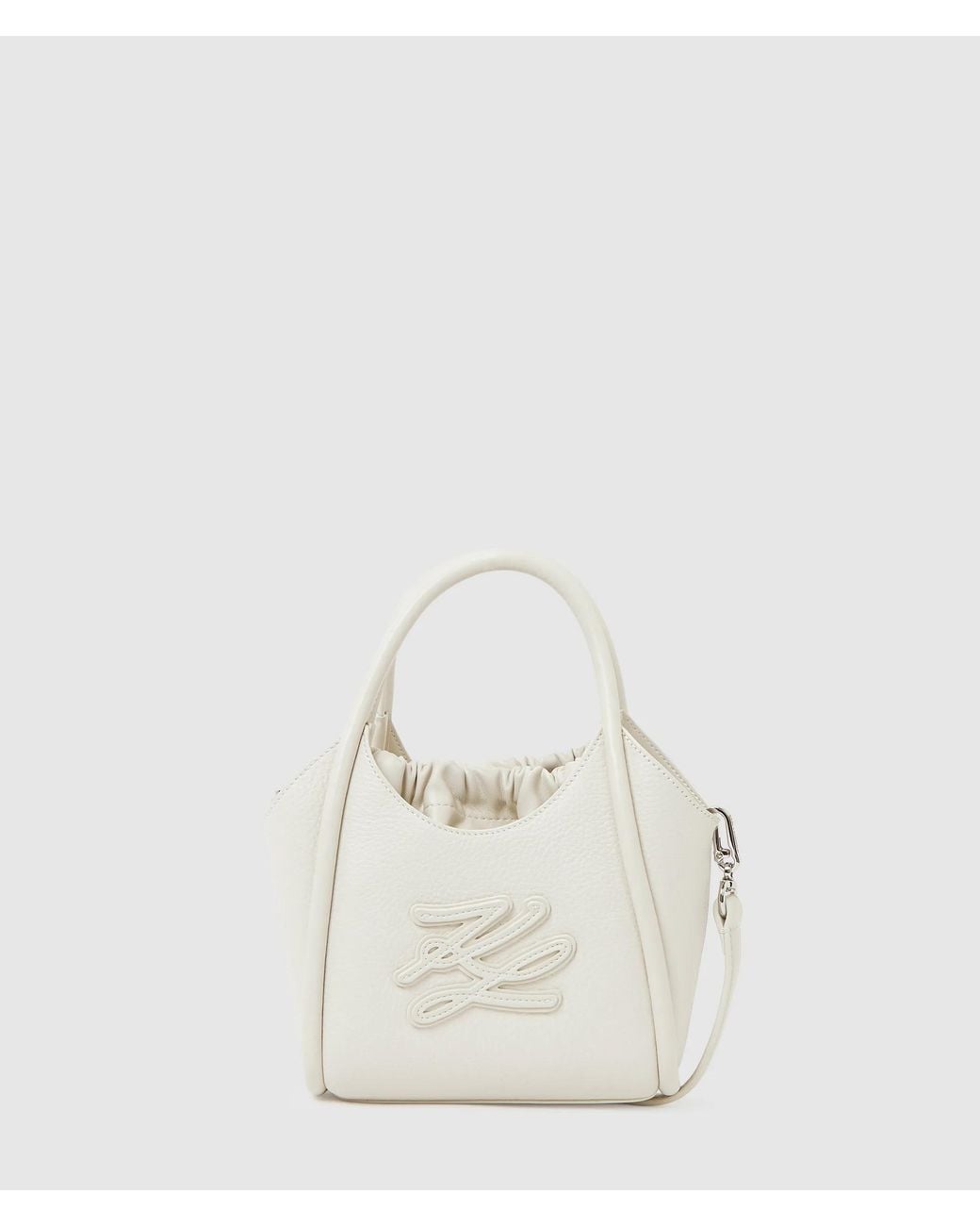 Karl Lagerfeld White K/Autograph Patch Mini Tote Bag