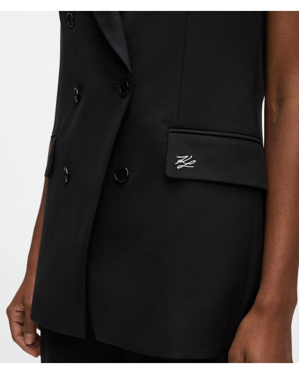 Karl Lagerfeld Black And Tailored Gilet