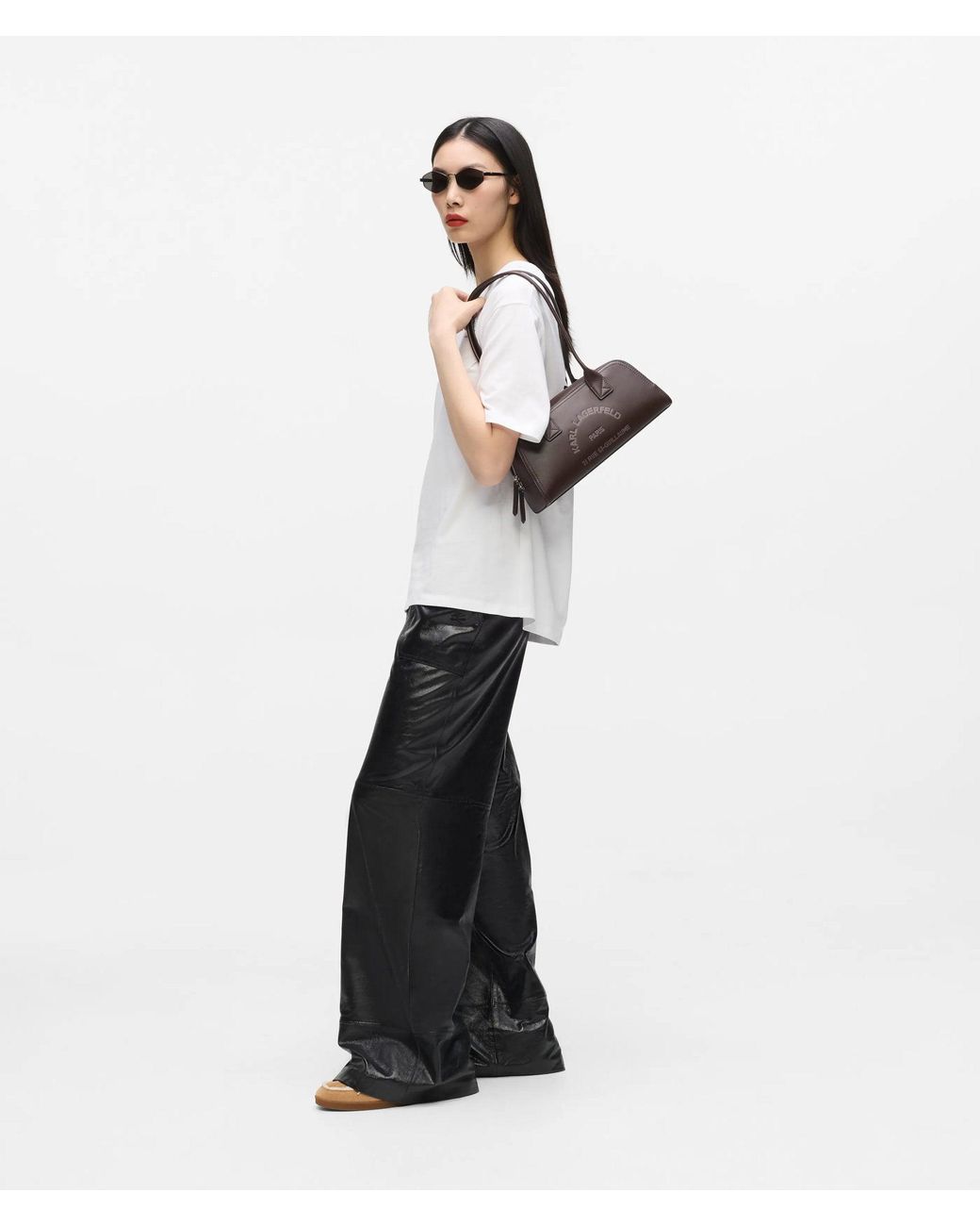 Karl Lagerfeld White K/Daily Small Elongated Shoulder Bag