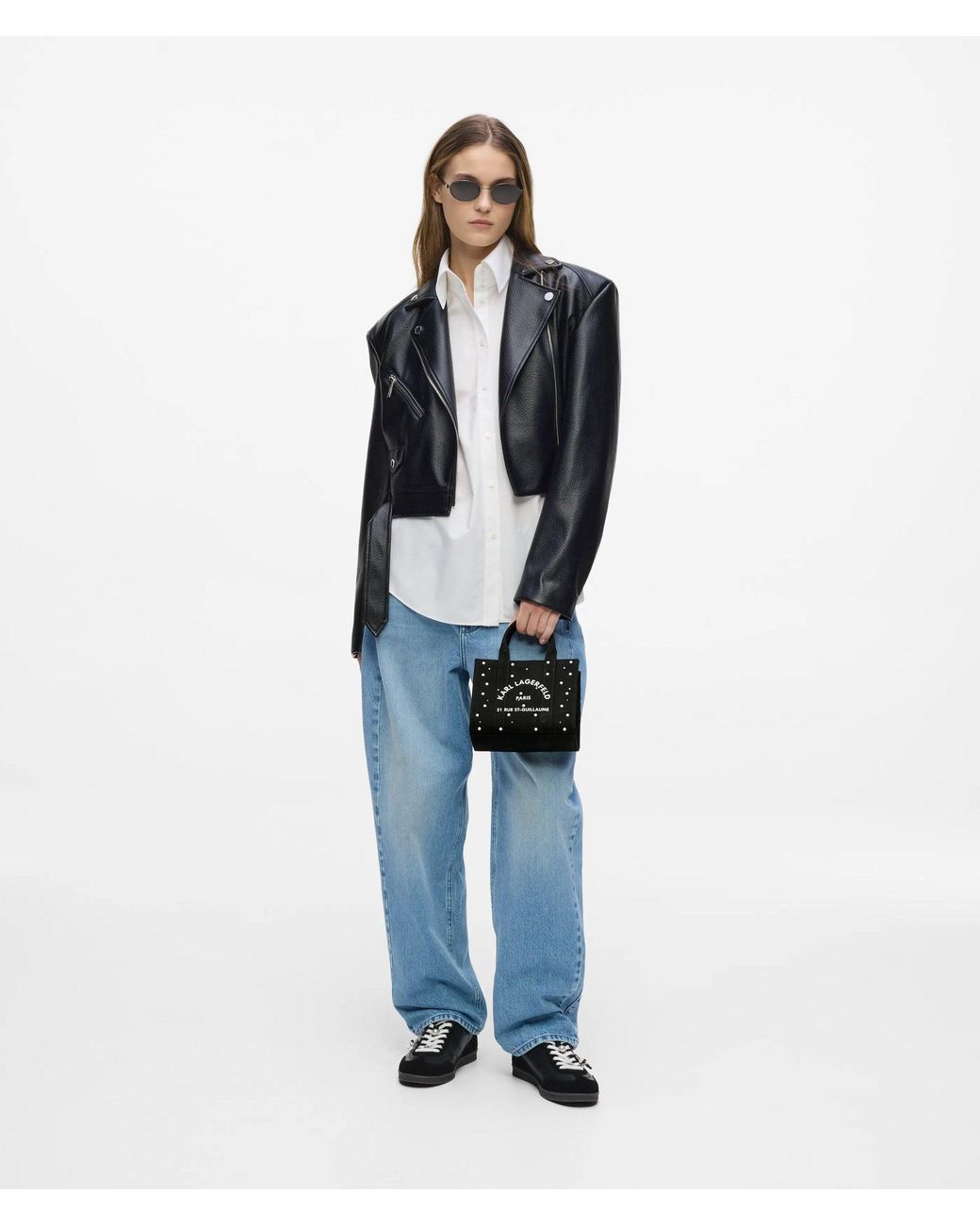 Karl Lagerfeld Black Rue St-Guillaume Mini Faux-Pearls Tote Bag