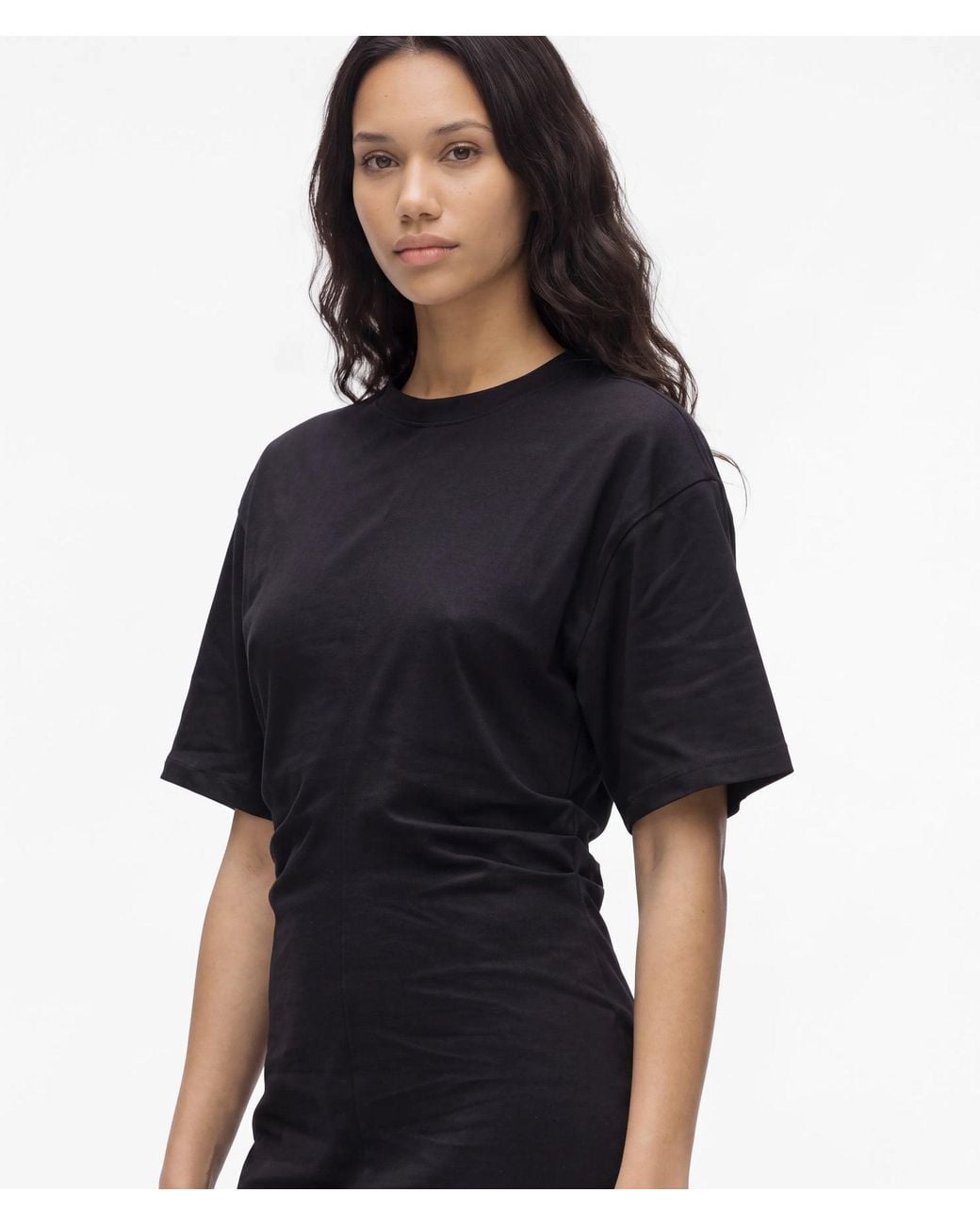 KL Jeans Black Gathered T-Shirt Dress