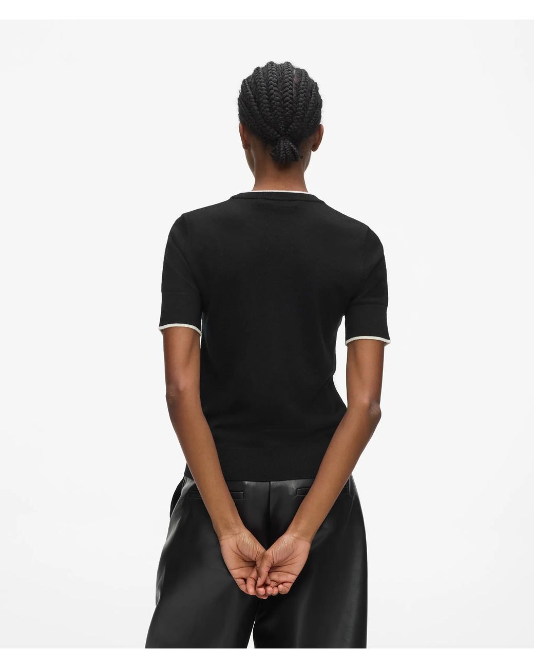 Karl Lagerfeld Black Merino Wool T-Shirt