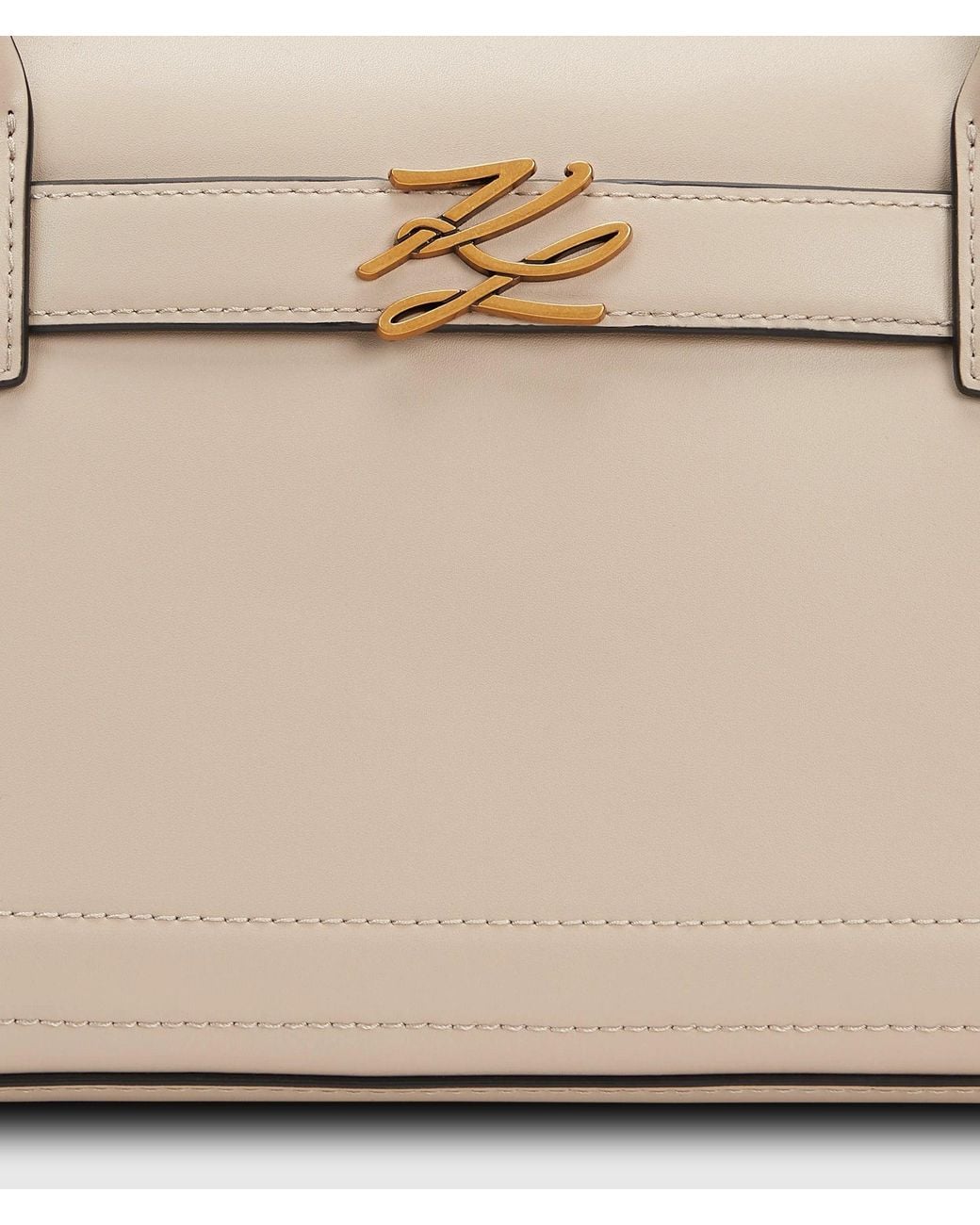 Karl Lagerfeld Natural K/Autograph Medium Bowling Bag