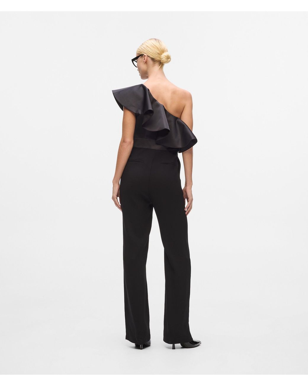Karl Lagerfeld Blue One-Shoulder Jumpsuit