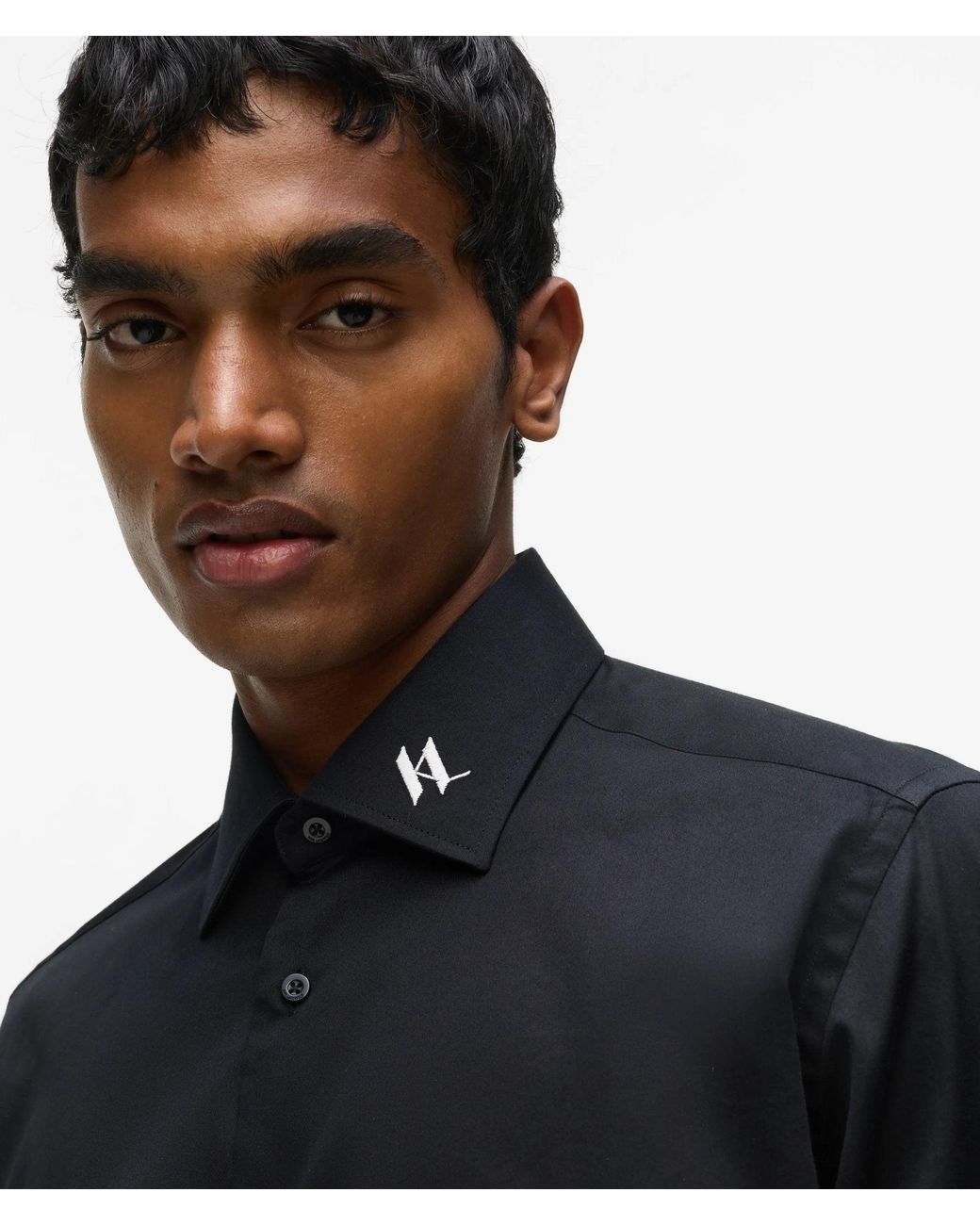Karl Lagerfeld Blue Monogram Shirt for men