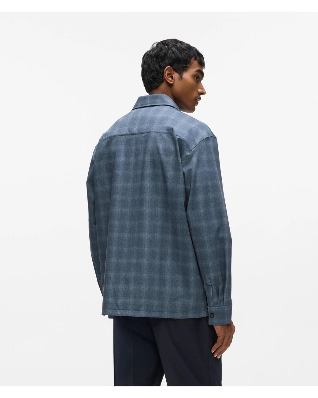 Karl Lagerfeld Blue Casual Checked Shirt for men
