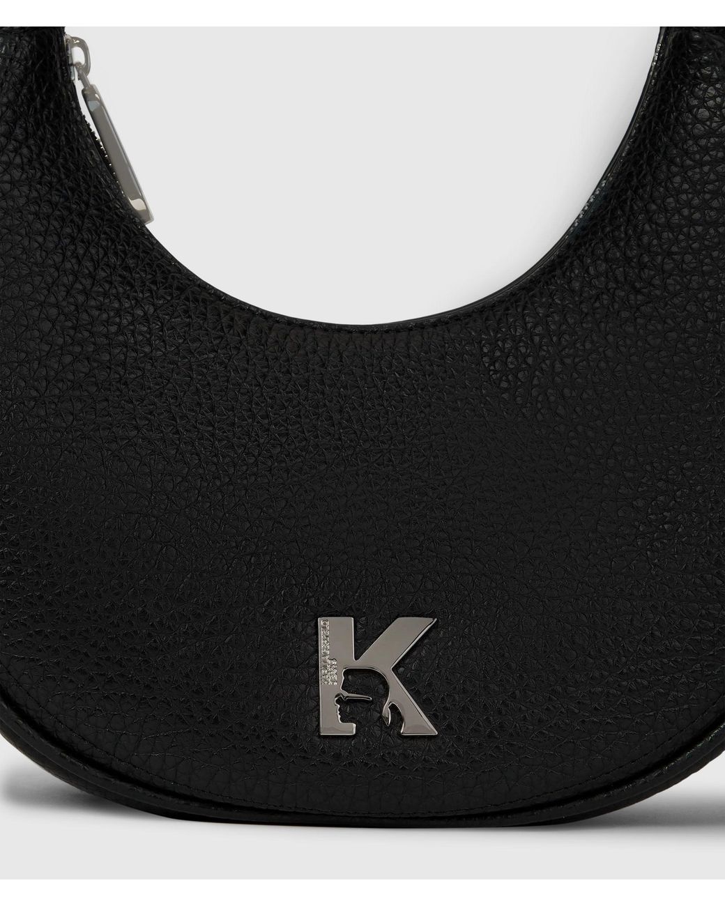 KL Jeans Black K Logo Half Moon Bag