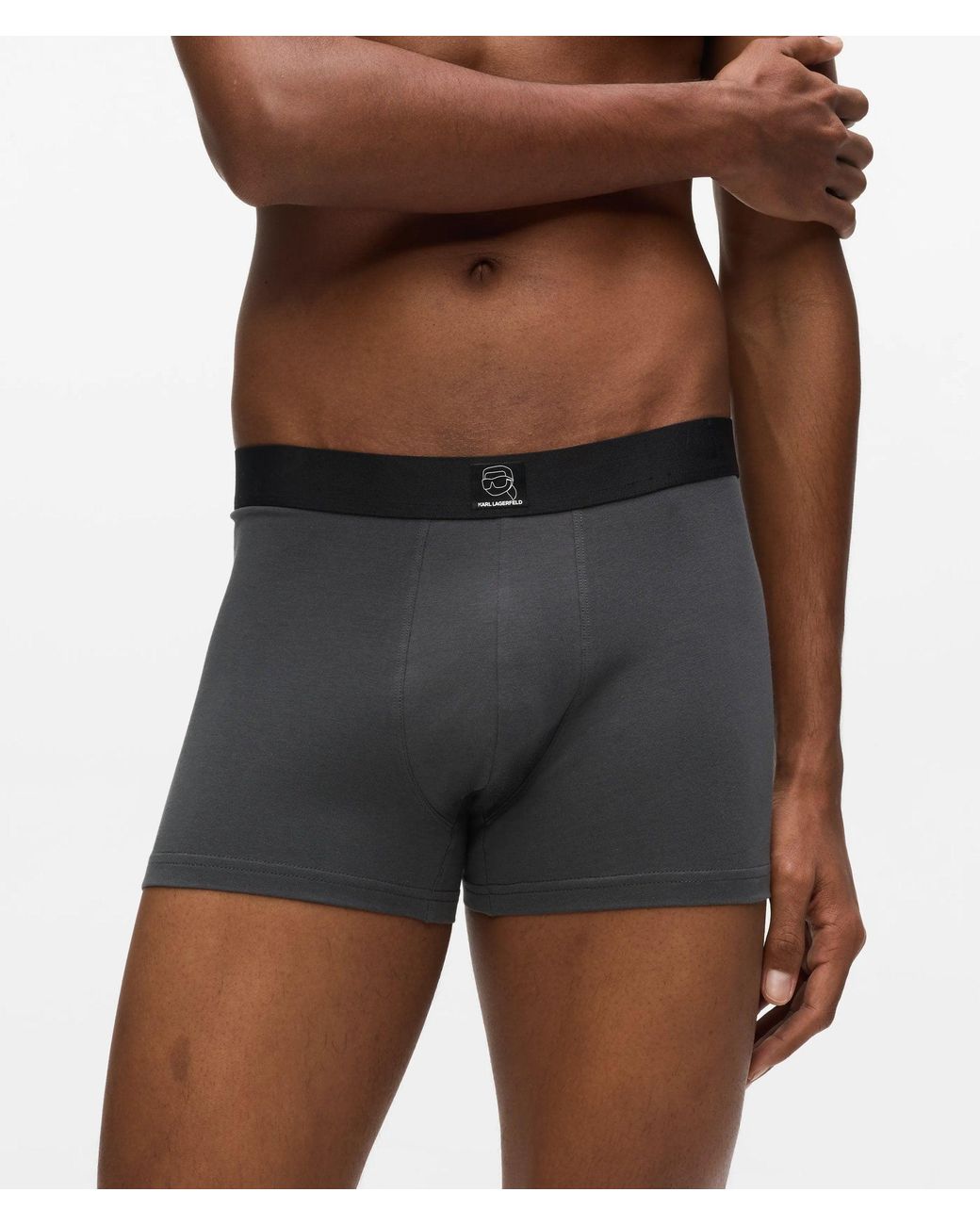 Karl Lagerfeld Black Ikon Patch Trunks for men