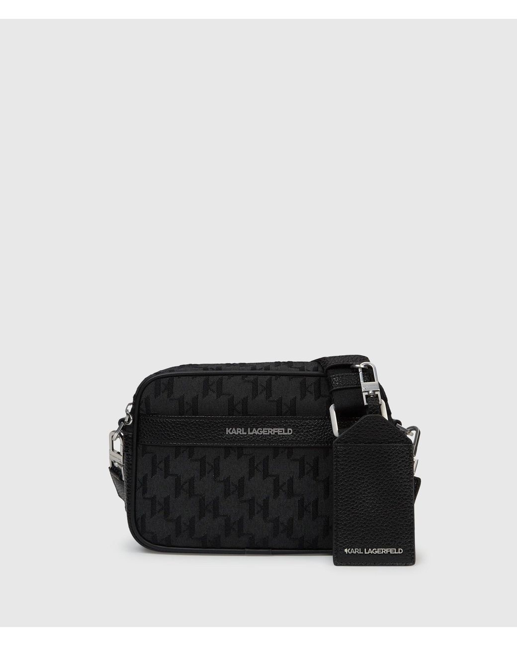 Karl Lagerfeld Black K/Monogram Jacquard Camera Bag for men
