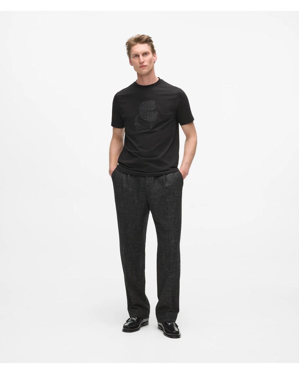 Karl Lagerfeld Black Kameo Crew Neck T-Shirt for men