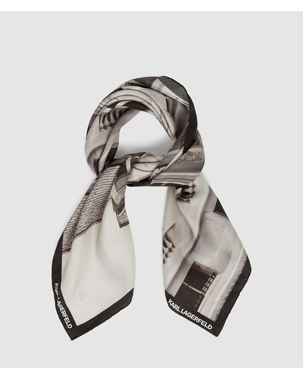 Karl Lagerfeld Metallic Maison De Karl Silk Scarf, Multicoloured