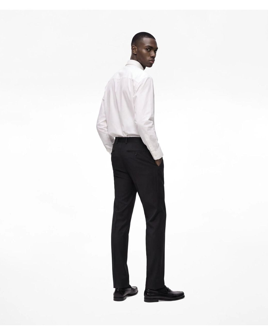 Karl Lagerfeld White Slim-Fit Tailored Pants for men