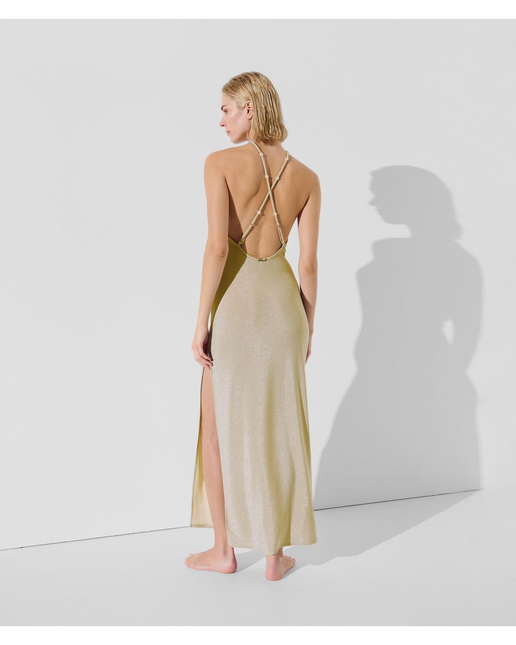 Karl Lagerfeld White Shimmer Beach Dress