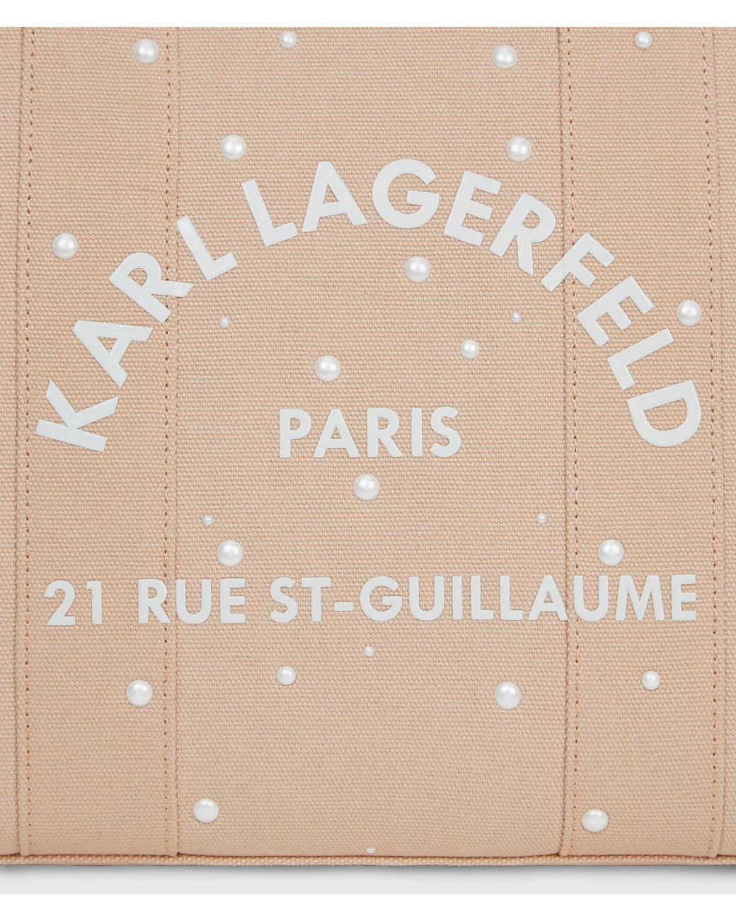 Karl Lagerfeld Pink Exclusive Rue St-Guillaume Faux-Pearls Medium Tote Bag