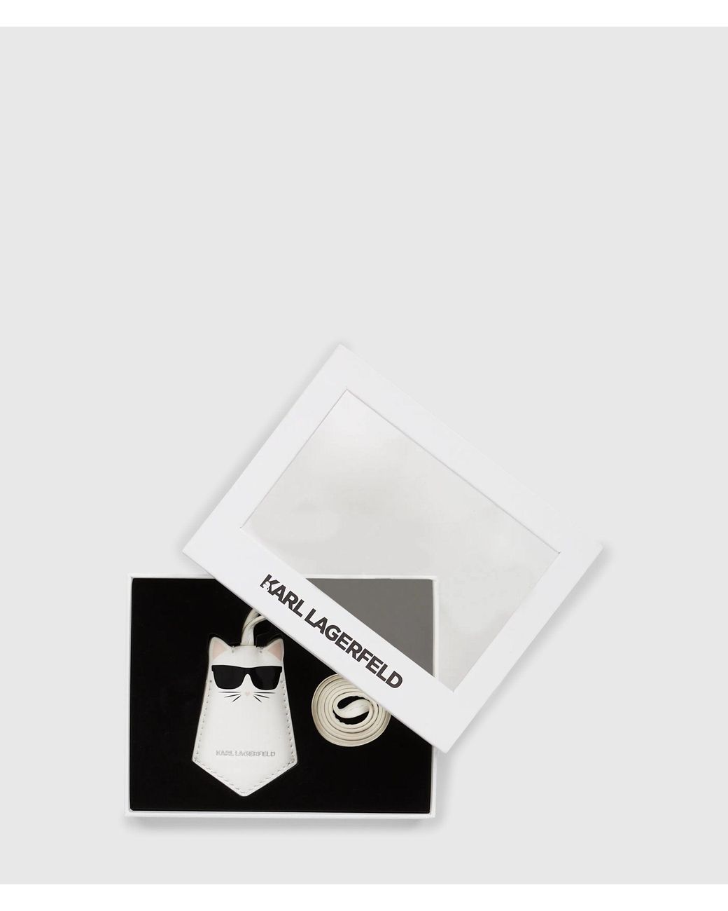 Karl Lagerfeld White Ikon Choupette Lanyard Keychain