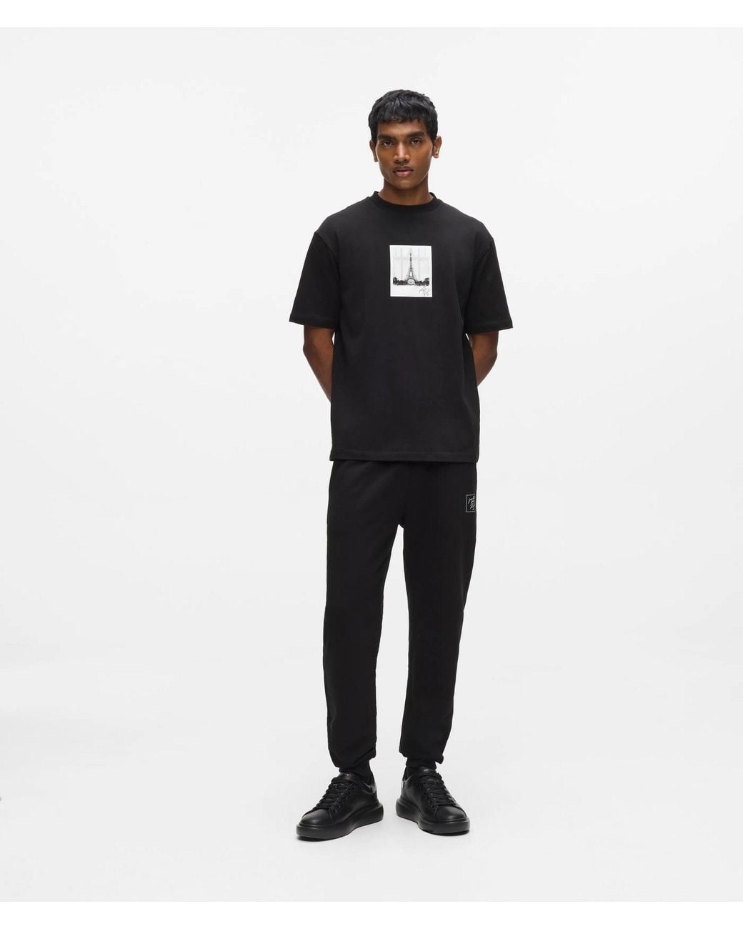 Karl Lagerfeld Black From Paris With Love T-Shirt for men