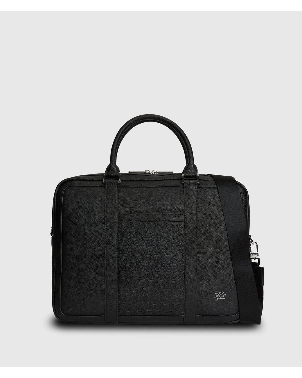 Karl Lagerfeld Black K/Panel Briefcase for men