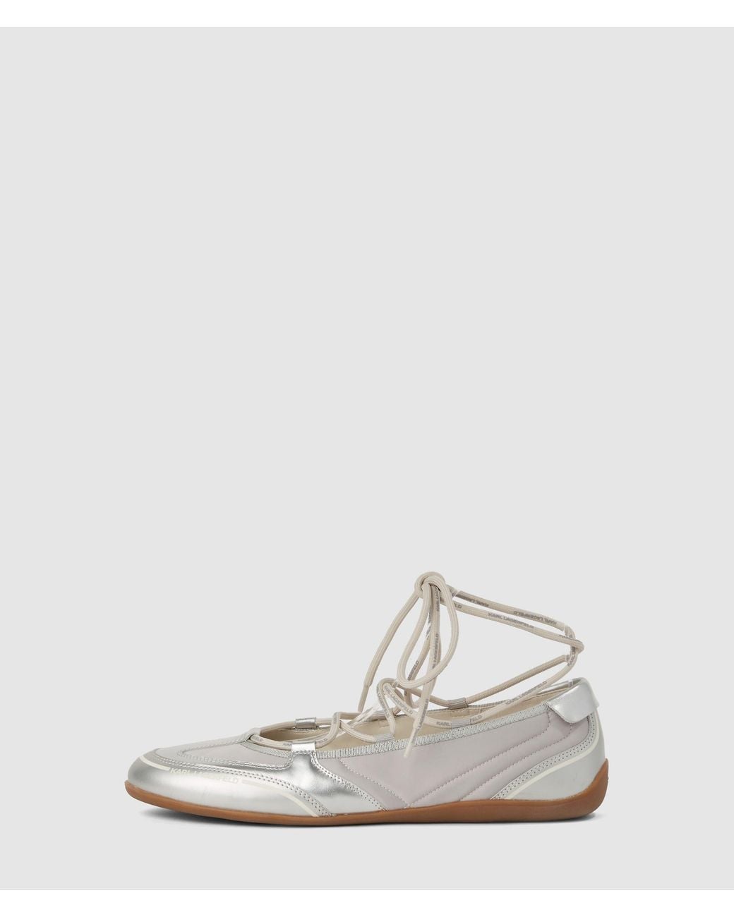 Karl Lagerfeld White Altia Ballerina Flats