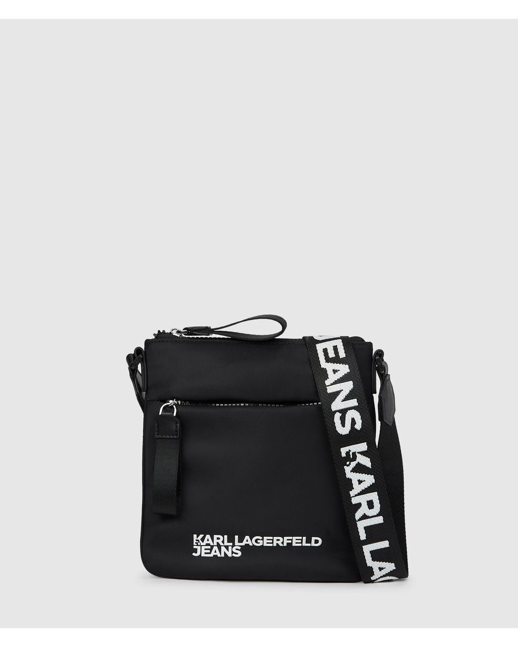 KL Jeans Black Nylon Small Crossbody Bag for men