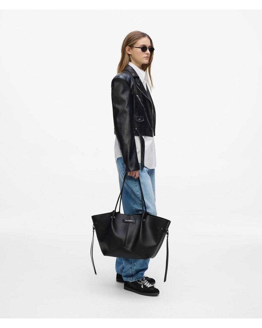 Karl Lagerfeld Black K/Pierced Medium Tote Bag