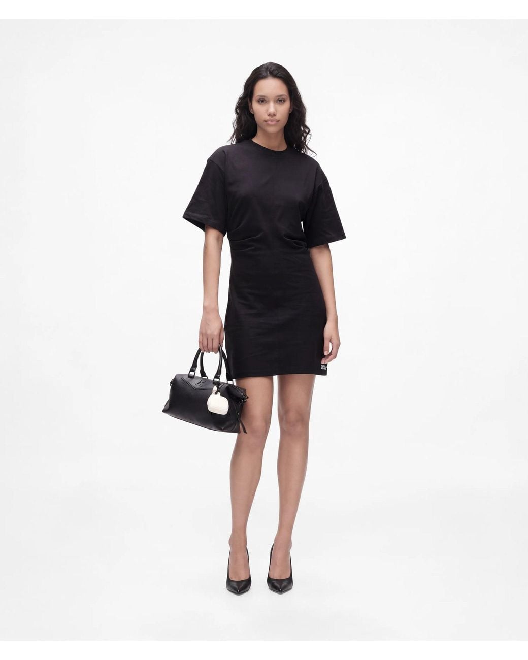 KL Jeans Black Gathered T-Shirt Dress
