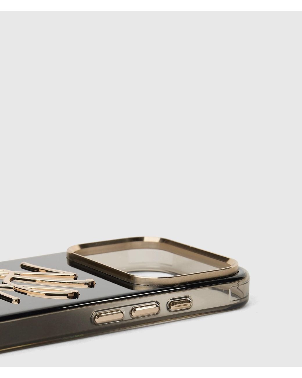 Karl Lagerfeld Black Autograph Faux-Pearl Strap Iphone 17 Pro Case