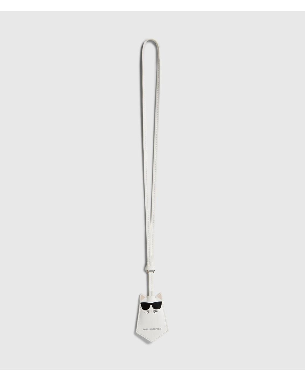 Karl Lagerfeld White Ikon Choupette Lanyard Keychain