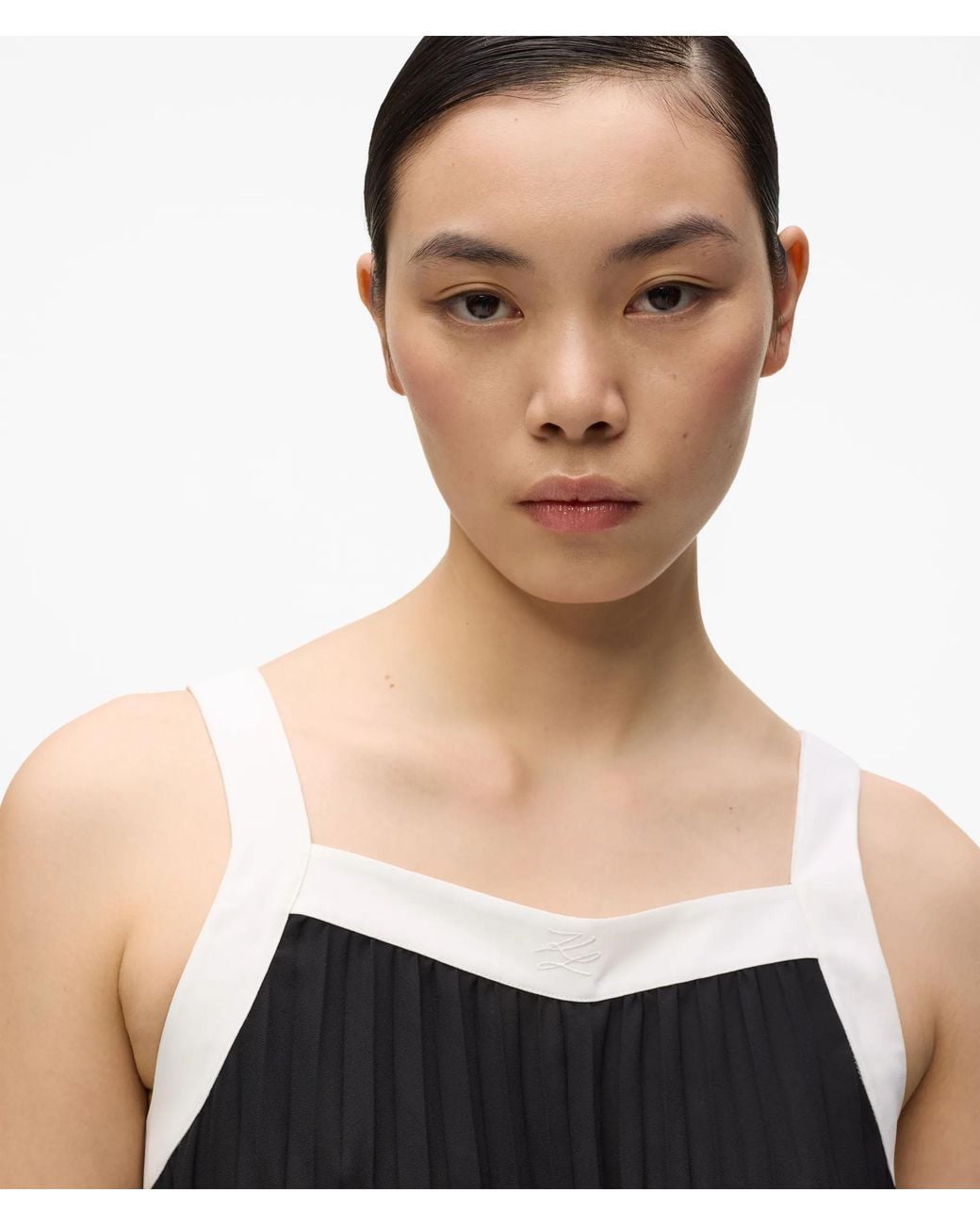 Karl Lagerfeld Black Pleated Jumpsuit