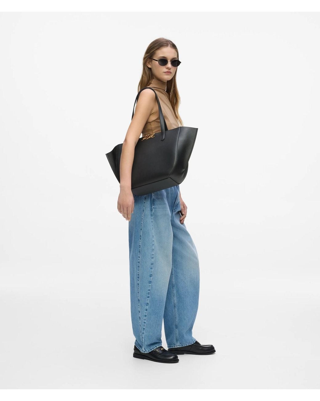 Karl Lagerfeld Black K/Signature Medium Tote Bag