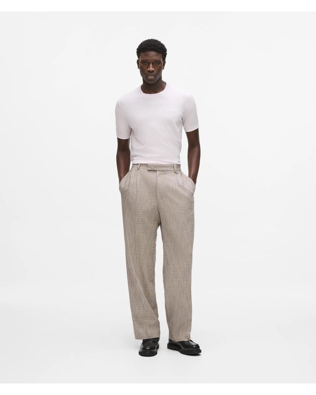 Karl Lagerfeld White Straight-Leg Tailored Pants for men