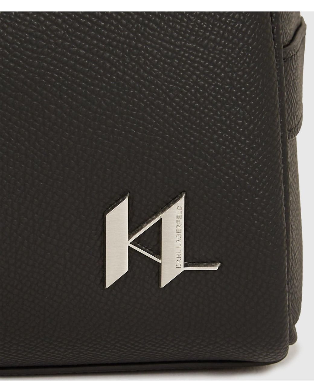 Karl Lagerfeld Black K/Monogram Leather Wash Bag for men