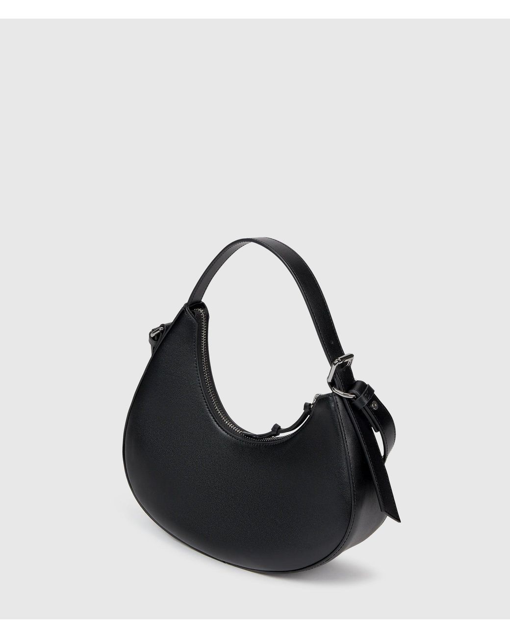 KL Jeans Black Rounded Leather Top Handle Bag