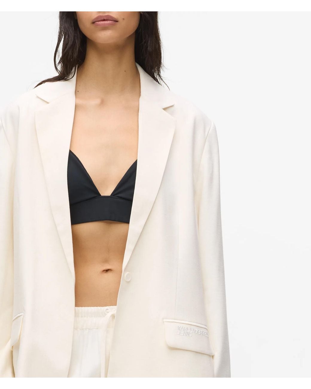 KL Jeans White Tie Waist Blazer