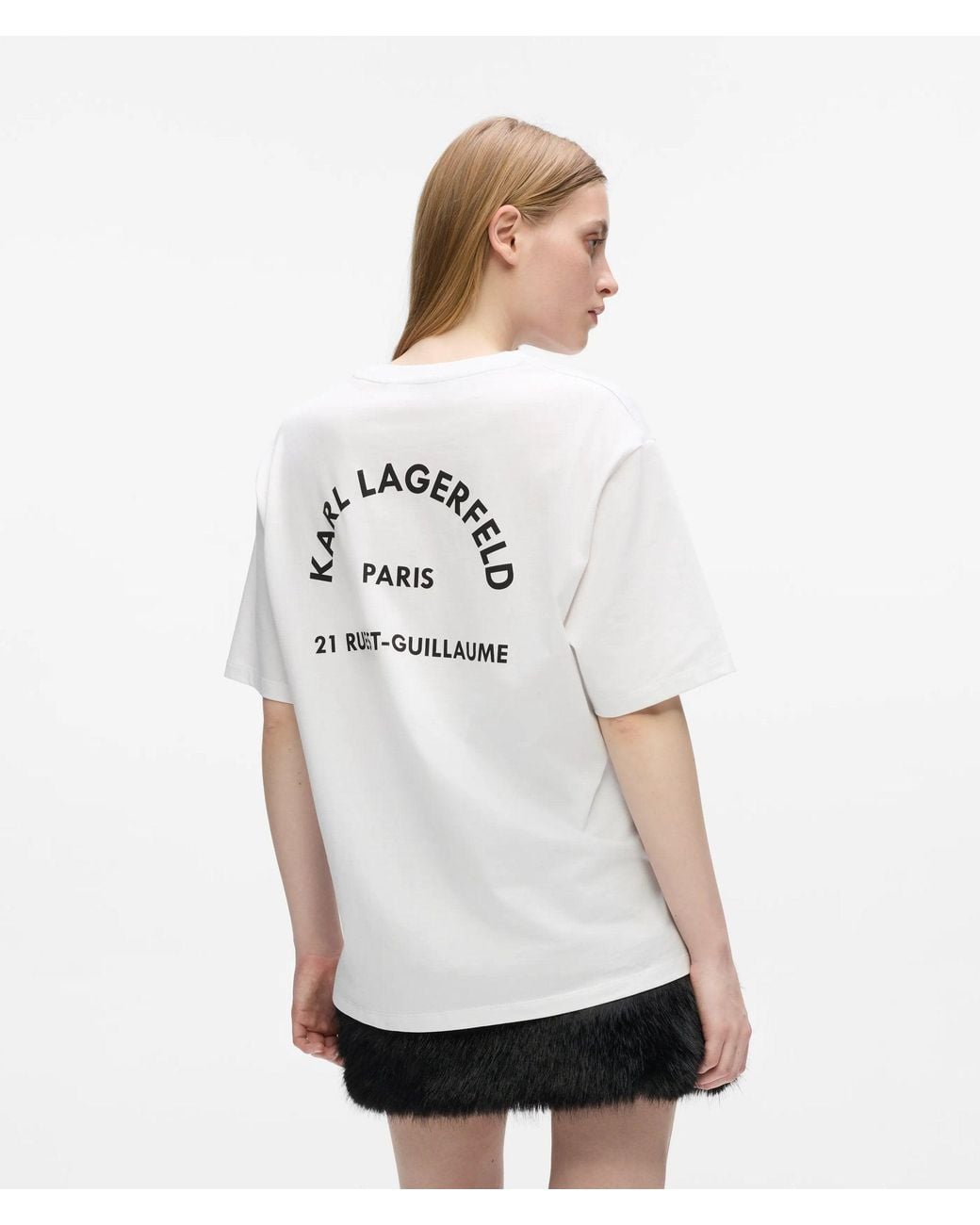 Karl Lagerfeld White Rue St-Guillaume Oversized T-Shirt